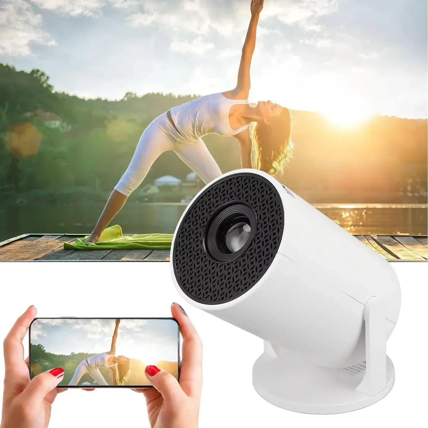 EasyView™ Mini Projector – 1080P Smart Projector with 270° Lens & Wireless Casting