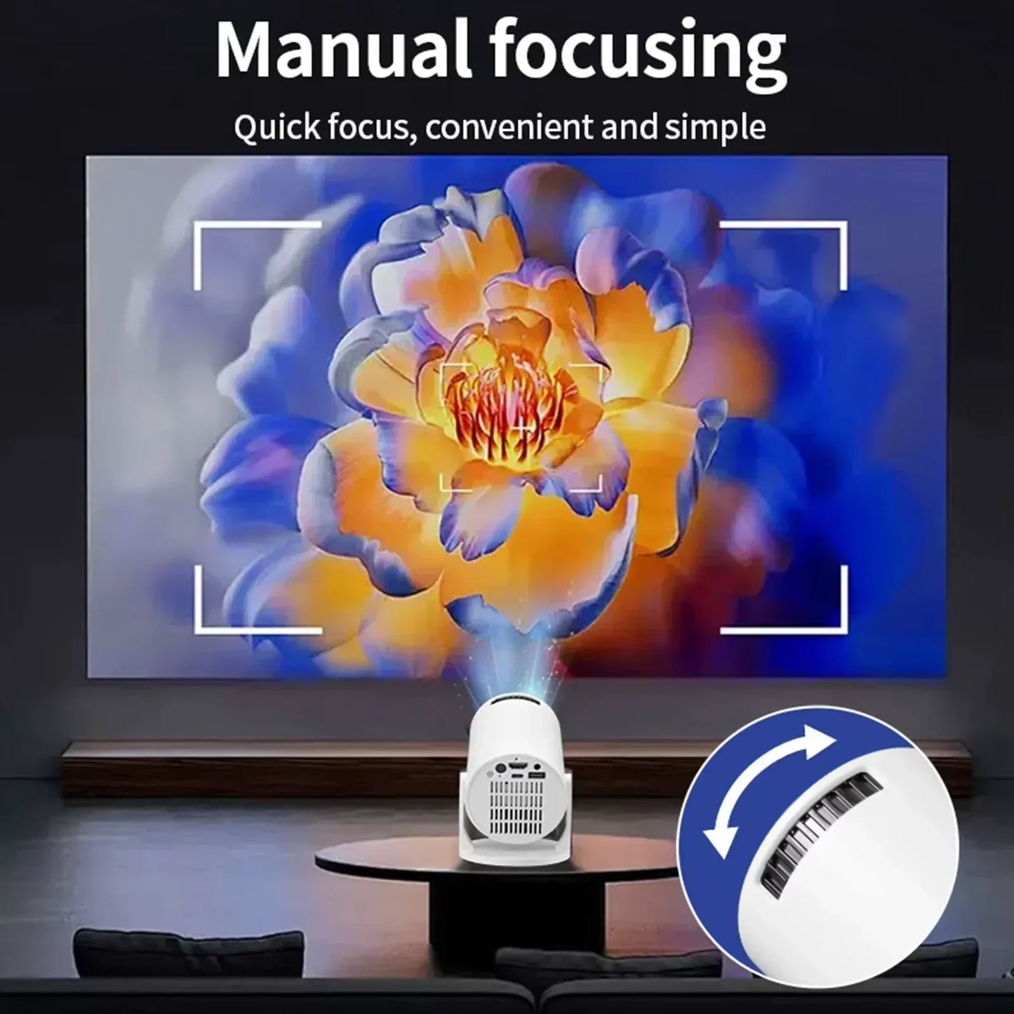 EasyView™ Mini Projector – 1080P Smart Projector with 270° Lens & Wireless Casting