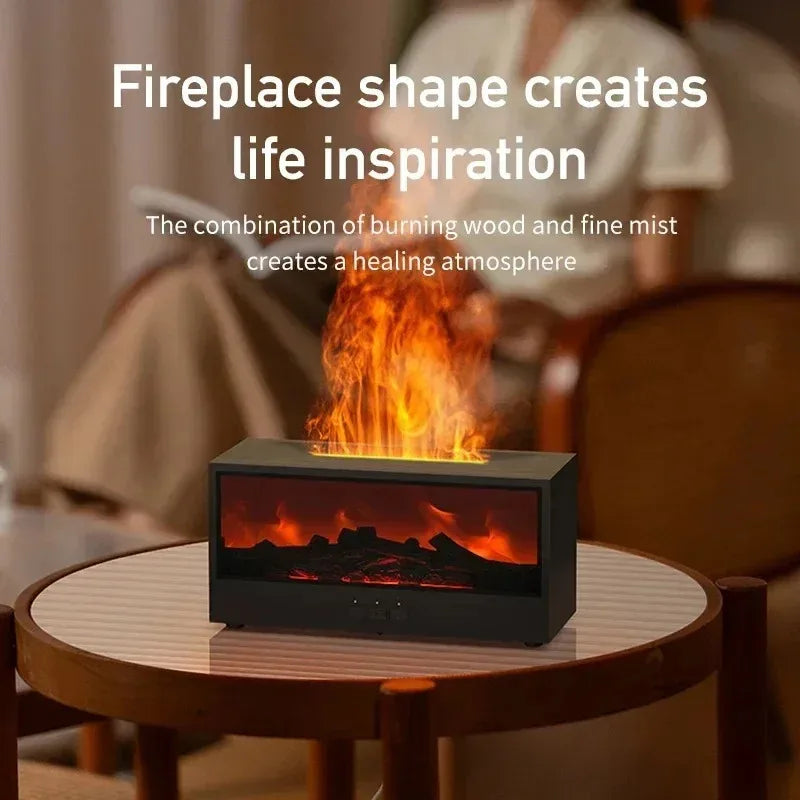 FlameGlow™ 3D Flame Aromatherapy Diffuser – Essential Oil Humidifier with Color Mood Lighting & Remote Control | Perfect Holiday Gift