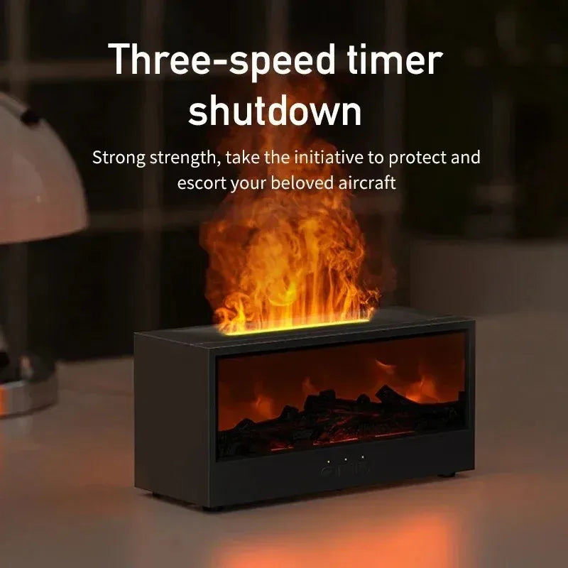 FlameGlow™ 3D Flame Aromatherapy Diffuser – Essential Oil Humidifier with Color Mood Lighting & Remote Control | Perfect Holiday Gift
