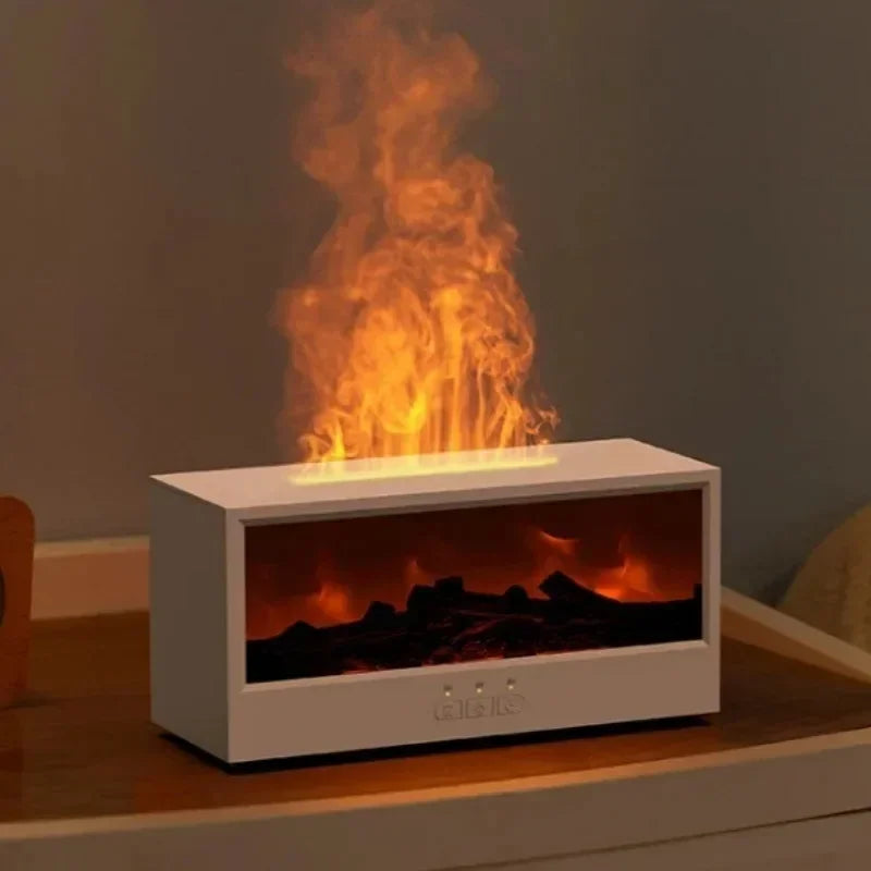 FlameGlow™ 3D Flame Aromatherapy Diffuser – Essential Oil Humidifier with Color Mood Lighting & Remote Control | Perfect Holiday Gift