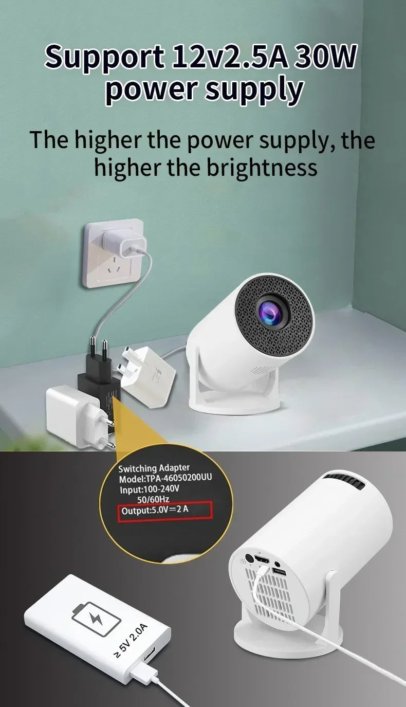 EasyView™ Mini Projector – 1080P Smart Projector with 270° Lens & Wireless Casting